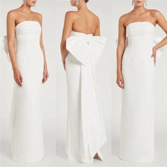 Rebecca Vallance Madeline Strapless Bridal Gown Big Bow White size US 2 NWT - Picture 10 of 10